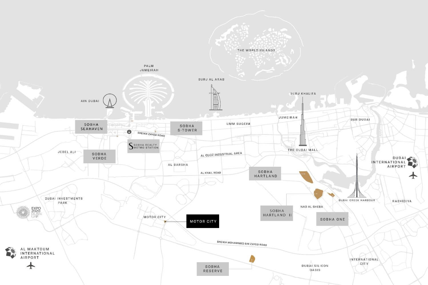 Sobha Orbis Motor City Dubai Map1